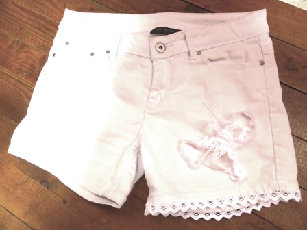 short ajout dentelle