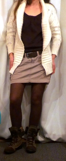 tenue avec collant marron