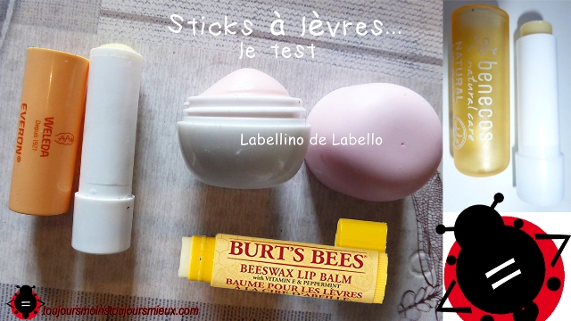sticks à lèvres Burt's Weleda Labello benecos.JPG